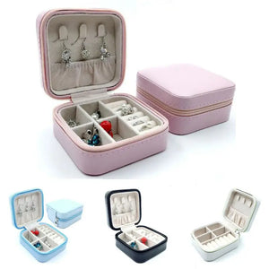 Ladies PU Leather Jewelry Box Necklace Ring Storage Display
