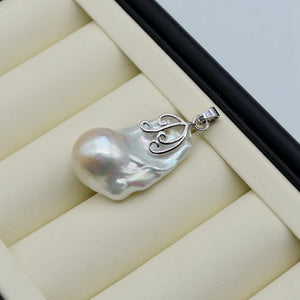 Baroque Pearl Pendant Necklace Real Flame Ball Large Pearl Pendant Girls Jewelry
