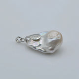 Baroque Pearl Pendant Necklace Real Flame Ball Large Pearl Pendant Girls Jewelry