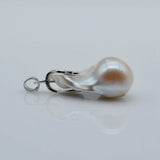 Baroque Pearl Pendant Necklace Real Flame Ball Large Pearl Pendant Girls Jewelry