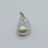 Baroque Pearl Pendant Necklace Real Flame Ball Large Pearl Pendant Girls Jewelry