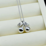 Natural Pearl Cherry Shape Silver Pendant Necklace for Girls