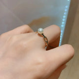 Colorful Freshwater Pearl Adjustable Ring Girls Jewelry