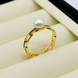 Colorful Freshwater Pearl Adjustable Ring Girls Jewelry