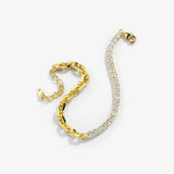 S925 Sterling Silver Bracelet with Zircon, European American Women Jewelry