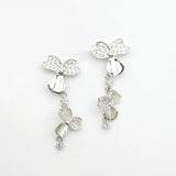 S925 Sterling Silver Zircon Inlaid Flower Earrings