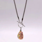 Pink Freshwater Pearl Necklace Baroque Pendant Silver
