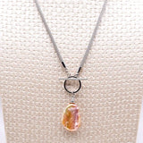 Pink Freshwater Pearl Necklace Baroque Pendant Silver