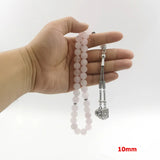 Pink Crystal Muslim Tasbih Bracelet Rosary Islamic Gift Eid Mubarak Jewelry