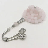 Pink Crystal Muslim Tasbih Bracelet Rosary Islamic Gift Eid Mubarak Jewelry