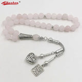 Pink Crystal Muslim Tasbih Bracelet Rosary Islamic Gift Eid Mubarak Jewelry