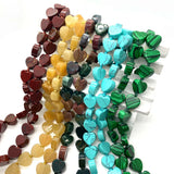 Vintage Heart Stone Necklace 10mm Agate Malachite Rose Quartz Beaded