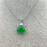 Green Jade Frog Pendant Necklace - Lovely Ladies Jewelry