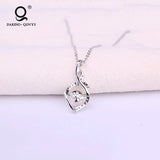 925 Silver Pearl Pendant Necklace Women Girls
