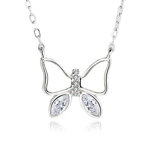 Lady Butterfly Necklace Natural Mother of Pearl Sterling Silver 925