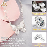 Lady Butterfly Necklace Natural Mother of Pearl Sterling Silver 925