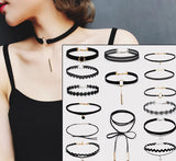 Gothic Women Chokers Beads Bow Flowers Crown Tassels