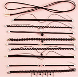 Gothic Women Chokers Beads Bow Flowers Crown Tassels