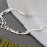 925 Silver Lady Retro Multilayer Bracelet Hand Chain Fine Jewelry