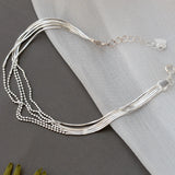 925 Silver Lady Retro Multilayer Bracelet Hand Chain Fine Jewelry