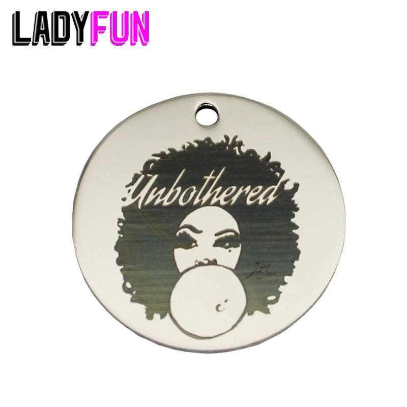 Lady Unbothered Stainless Steel Charms 25mm Pendant Tag 20pcs