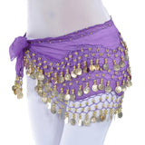 Belly Dance Hip Scarf 3 Row Belt Skirt with Coins Waist Chain