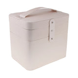 Lady Women 2-layer PU Leather Cosmetic Jewelry Storage