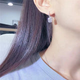 925 Sterling Silver Square Diamond Earrings Wedding Jewelry