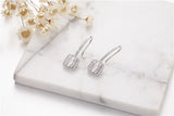 925 Silver Square SONA Diamond Earrings Wedding Jewelry