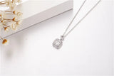 925 Silver Necklace Square SONA Diamond Wedding Jewelry