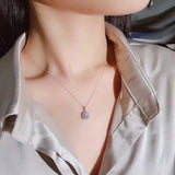 925 Silver Necklace Square SONA Diamond Wedding Jewelry