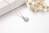 925 Silver Necklace Square SONA Diamond Wedding Jewelry