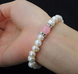 Pearl Pink Jade Gemstone Bracelet Bangle