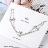 925 Silver Multi-Rows Geometric Sticks Bar Chain Bracelet