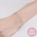 925 Silver Double Layer Geometric Sticks Bracelet