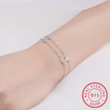 925 Silver Multi-Rows Geometric Sticks Bar Chain Bracelet