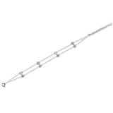 925 Sterling Silver Multi-Rows Double layers Geometric Sticks Bar Chain Bracelet