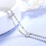 925 Silver Multi-Rows Geometric Sticks Bar Chain Bracelet