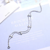 925 Silver Multi-Rows Geometric Sticks Bar Chain Bracelet