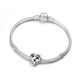 S925 Sterling Silver Beads Pet Footprint Jewelry Charm