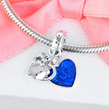 Lady & the Tramp Heart Dangle Charms for Bracelets - Sterling Silver 925