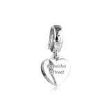 Lady & the Tramp Heart Dangle Charms for Bracelets - Sterling Silver 925