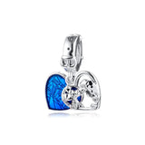 Lady & the Tramp Heart Dangle Charms for Bracelets - Sterling Silver 925