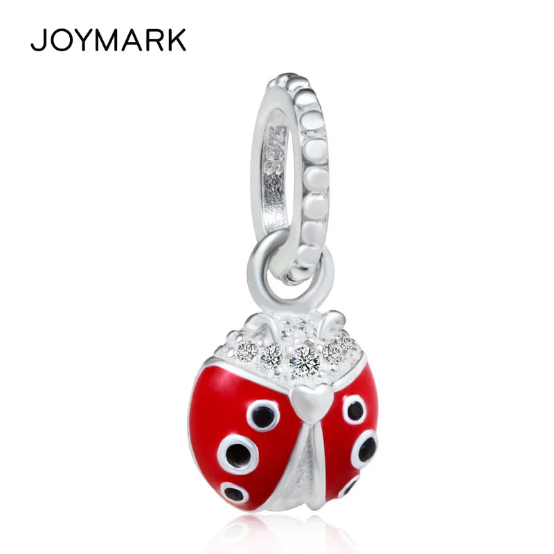 Ladybug 925 Silver Beads Sterling Silver Dangle Pendant Charms