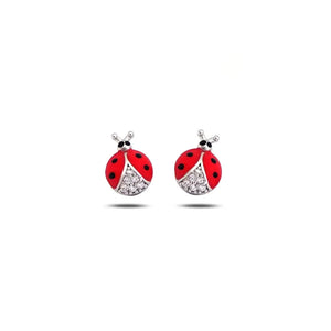 Ladybug 925 Sterling Silver Kids Earrings