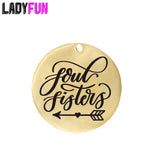 Ladyfun Stainless Steel Soul Sisters Charm for Jewelry Making
