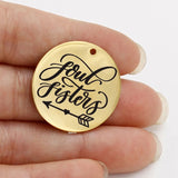 Ladyfun Stainless Steel Soul Sisters Charm for Jewelry Making