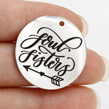 Ladyfun Stainless Steel Soul Sisters Charm for Jewelry Making