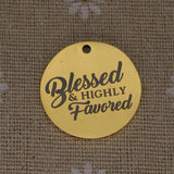 Ladyfun Christians Charms Blessed & Favored Charm Pendant 25mm