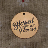 Ladyfun Christians Charms Blessed & Favored Charm Pendant 25mm